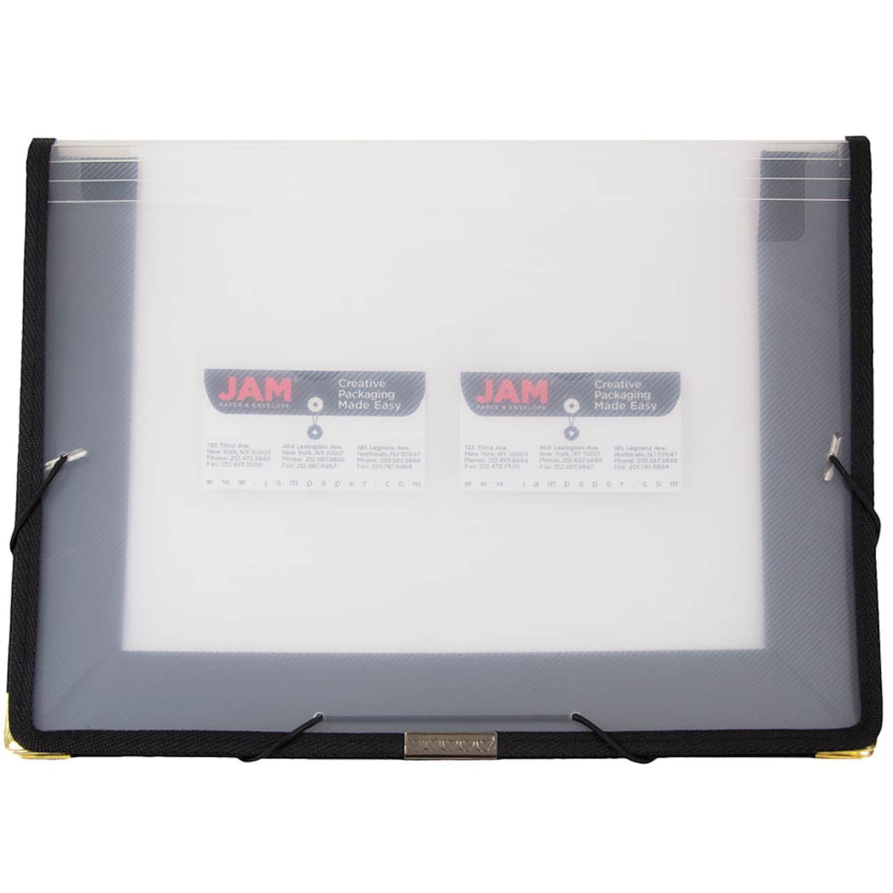 JAM Paper Clear 13" x 9.75" Expandable Elastic Closure Plastic Portfolio